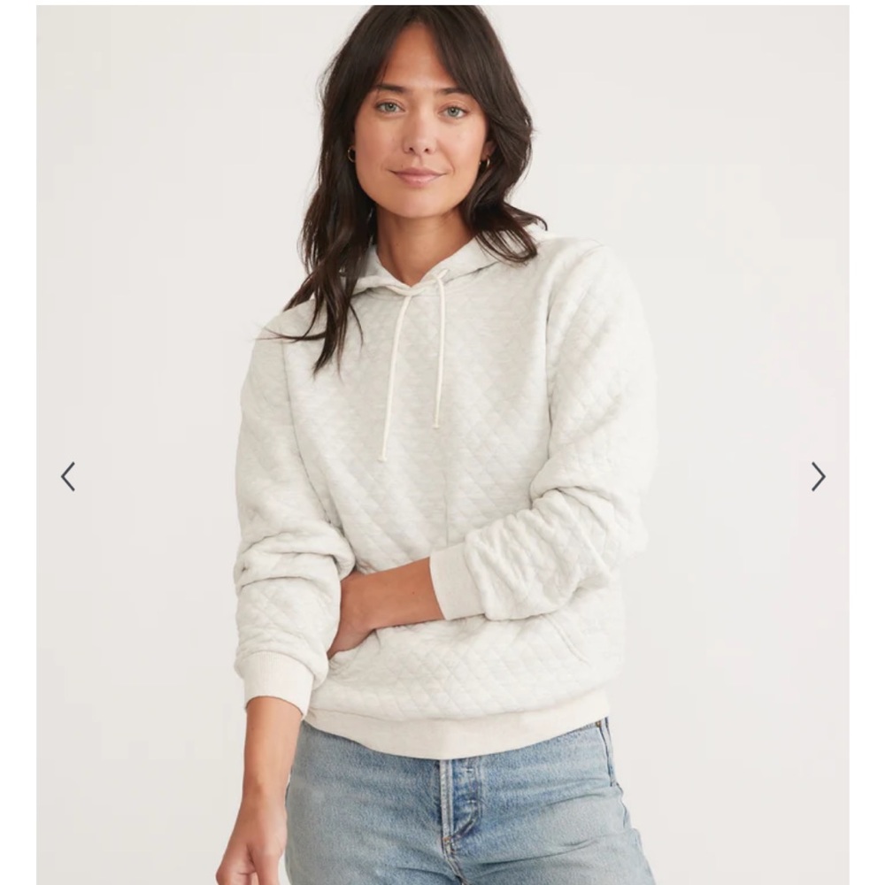 Marine Layer quilted corbet hoodie in gray size small